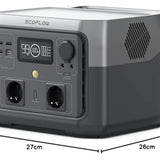 EF ECOFLOW Tragbare Powerstation RIVER 2 MAX, 512 Wh Solargenerator mit LiFeP04, Schnellladung in 1 Stunde, bis zu 1000 W Leistung, Balkonkraft für Notstrom/Camping/Wohnmobile