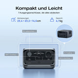 ECOFLOW RIVER 3 Plus Tragbare Powerstation, 286 Wh LFP Batterie, bis zu 1 200 W Leistung, 16 Stunden+ Laufzeit für <100 W Geräte, erweiterbar auf 858 Wh, <10 ms USV, Solargenerator für Camping, RV