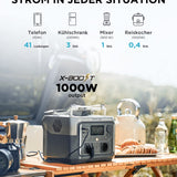 EF ECOFLOW Tragbare Powerstation RIVER 2 MAX, 512 Wh Solargenerator mit LiFeP04, Schnellladung in 1 Stunde, bis zu 1000 W Leistung, Balkonkraft für Notstrom/Camping/Wohnmobile