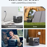 EF ECOFLOW Tragbare Powerstation RIVER 2 Pro, 768 Wh Solargenerator mit LiFeP04, Schnellladung in 70 Minuten, 3x 800 W AC-Steckdosen, Balkonkraft für Notstrom/Camping/Wohnmobile