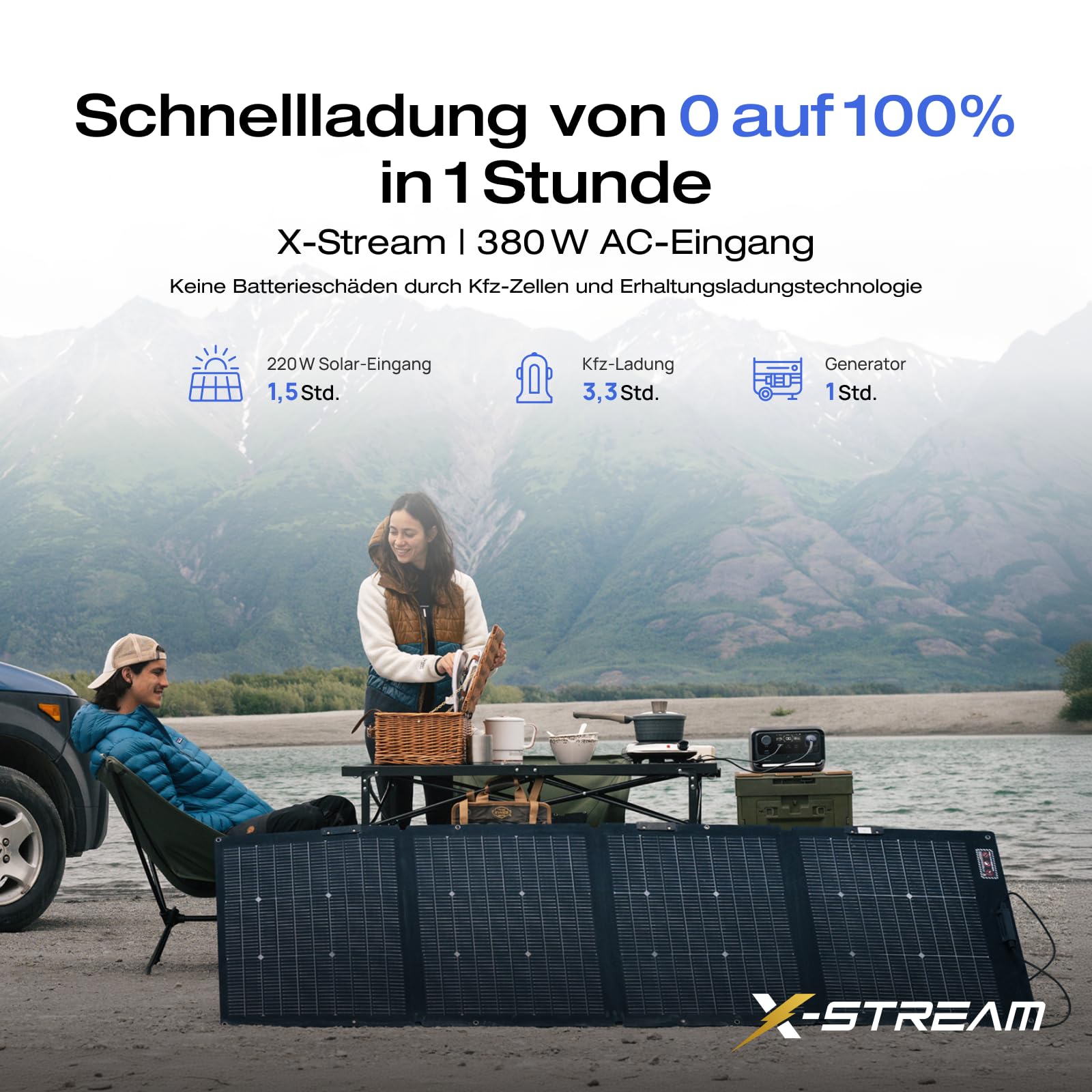 ECOFLOW RIVER 3 Plus Tragbare Powerstation, 286 Wh LFP Batterie, bis zu 1 200 W Leistung, 16 Stunden+ Laufzeit für <100 W Geräte, erweiterbar auf 858 Wh, <10 ms USV, Solargenerator für Camping, RV