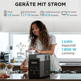 EF ECOFLOW Delta 2 Tragbare Powerstation 1024Wh, Solar Generator LiFePO4-Batterie, erweiterbarer Kapazität bis zu 3kWh, Schnellladung von 0-80% in 50 Mins, Notstromaggregat für Camping, Wohnmobile