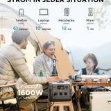 EF ECOFLOW Tragbare Powerstation RIVER 2 Pro, 768 Wh Solargenerator mit LiFeP04, Schnellladung in 70 Minuten, 3x 800 W AC-Steckdosen, Balkonkraft für Notstrom/Camping/Wohnmobile